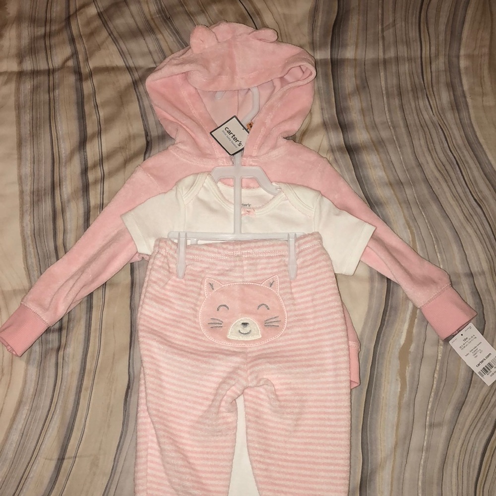 Carter’s Terry Cloth Onesie, Pants, and Hoodie Set